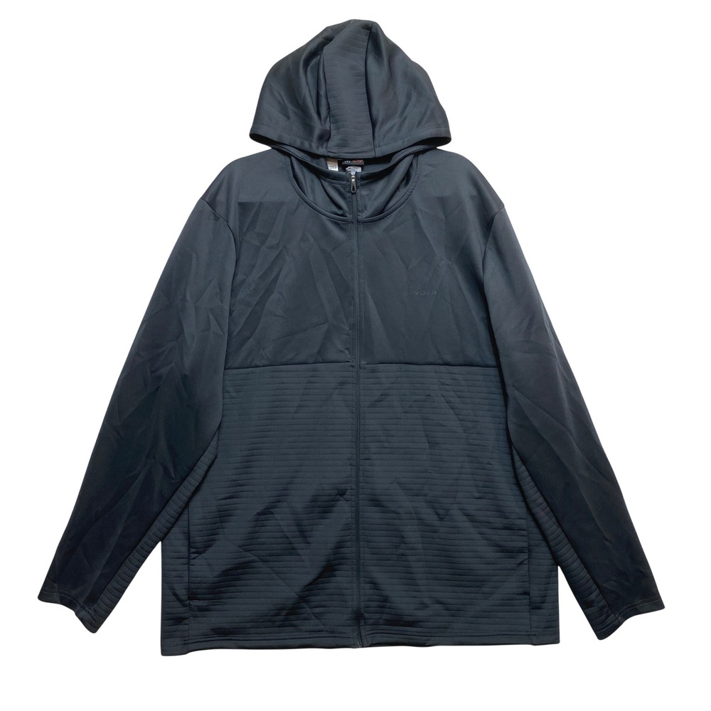 Spyder Hoodie Mens XL Black SPM8003U Full Zip ProWEB Athletic Jacket